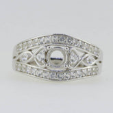 Sterling Silver Semi Mount Ring Setting Round RD 5x5mm White Topaz GTL20324R - Syzjewelry